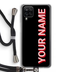 CaseCompany Namecase: Samsung Galaxy A12 Transparant Hoesje met koord