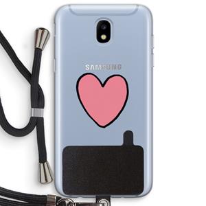 CaseCompany Hartje: Samsung Galaxy J5 (2017) Transparant Hoesje met koord