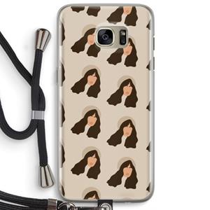 CaseCompany Bonjour mon amour: Samsung Galaxy S7 Edge Transparant Hoesje met koord