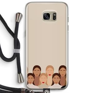 CaseCompany Girls girls girls: Samsung Galaxy S7 Edge Transparant Hoesje met koord