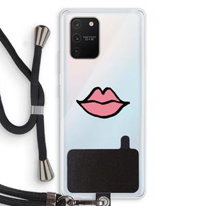 CaseCompany Kusje: Samsung Galaxy S10 Lite Transparant Hoesje met koord
