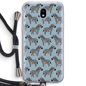 CaseCompany Zebra: Samsung Galaxy J5 (2017) Transparant Hoesje met koord