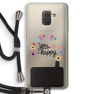 CaseCompany Happy days: Samsung Galaxy A8 (2018) Transparant Hoesje met koord