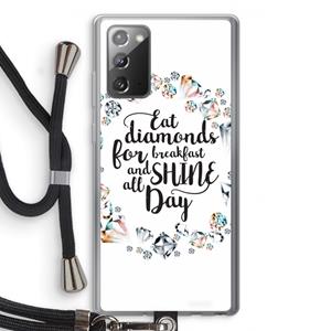 CaseCompany Diamonds: Samsung Galaxy Note 20 / Note 20 5G Transparant Hoesje met koord