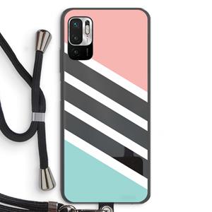 CaseCompany Strepen pastel: Xiaomi Redmi Note 10 5G Transparant Hoesje met koord