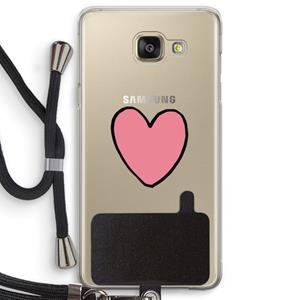 CaseCompany Hartje: Samsung Galaxy A5 (2016) Transparant Hoesje met koord