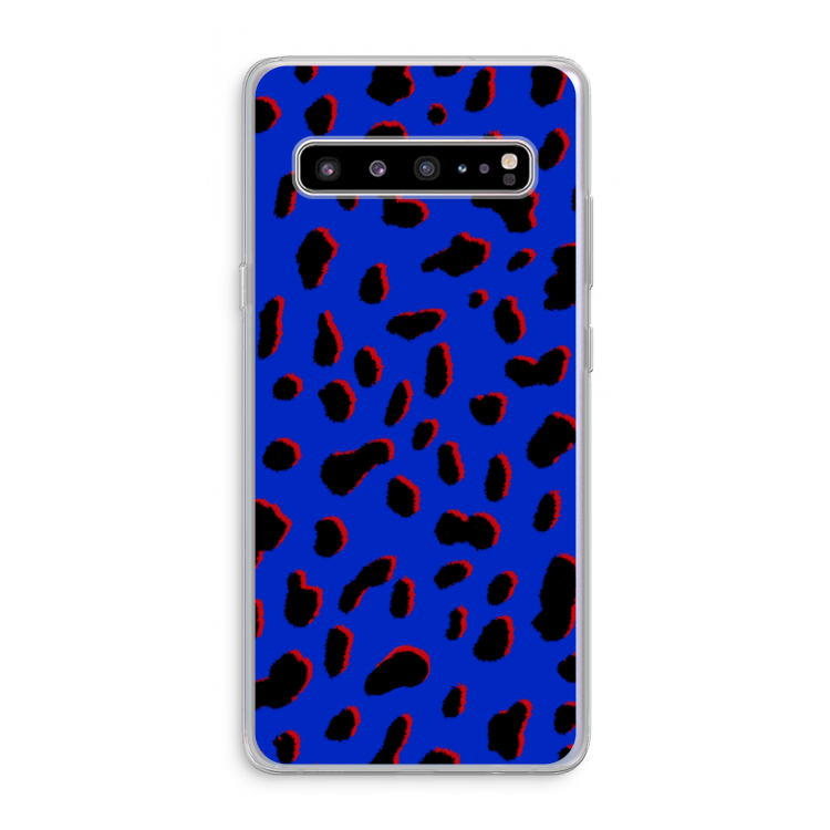 CaseCompany Blue Leopard: Samsung Galaxy S10 5G Transparant Hoesje