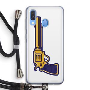 CaseCompany Pew Pew Pew: Samsung Galaxy A40 Transparant Hoesje met koord