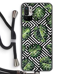 CaseCompany Geometrische jungle: Xiaomi Redmi Note 10 5G Transparant Hoesje met koord