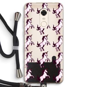 CaseCompany Musketon Unicorn: Xiaomi Redmi 5 Transparant Hoesje met koord