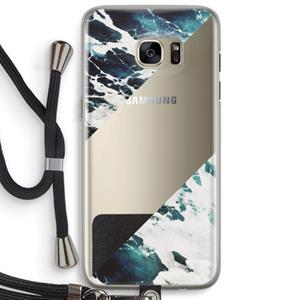 CaseCompany Golven: Samsung Galaxy S7 Edge Transparant Hoesje met koord