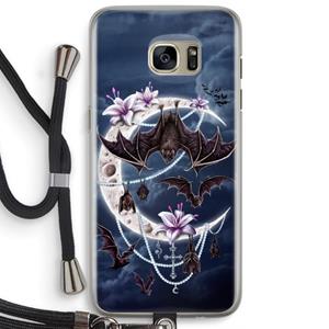 CaseCompany Vleermuizen Maan: Samsung Galaxy S7 Edge Transparant Hoesje met koord