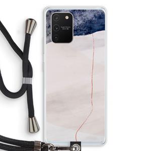 CaseCompany Stone White: Samsung Galaxy S10 Lite Transparant Hoesje met koord