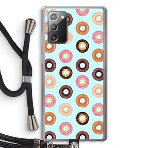 CaseCompany Donuts: Samsung Galaxy Note 20 / Note 20 5G Transparant Hoesje met koord