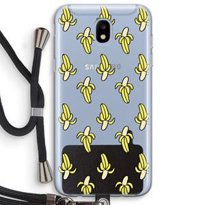 CaseCompany Bananas: Samsung Galaxy J5 (2017) Transparant Hoesje met koord