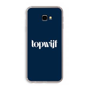 CaseCompany Topwijf Navy: Samsung Galaxy J4 Plus Transparant Hoesje