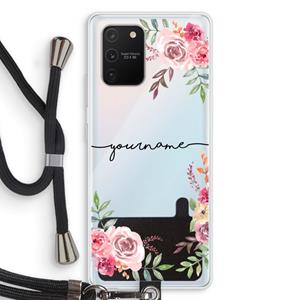CaseCompany Rozen: Samsung Galaxy S10 Lite Transparant Hoesje met koord