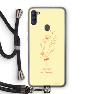 CaseCompany No rain no flowers: Samsung Galaxy A11 Transparant Hoesje met koord