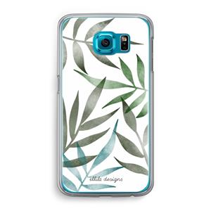CaseCompany Tropical watercolor leaves: Samsung Galaxy S6 Transparant Hoesje