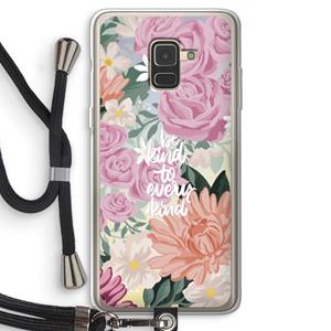 CaseCompany Kindness matters: Samsung Galaxy A8 (2018) Transparant Hoesje met koord
