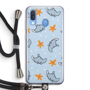 CaseCompany Manta: Samsung Galaxy A40 Transparant Hoesje met koord