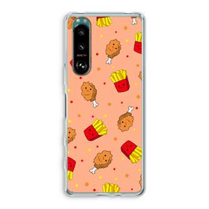 CaseCompany Chicken 'n Fries: Sony Xperia 5 III Transparant Hoesje