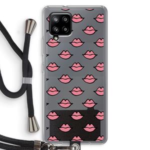CaseCompany Lipjes: Samsung Galaxy A42 5G Transparant Hoesje met koord