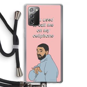 CaseCompany Hotline bling: Samsung Galaxy Note 20 / Note 20 5G Transparant Hoesje met koord