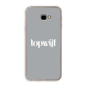 CaseCompany Topwijf Grijs Wit: Samsung Galaxy J4 Plus Transparant Hoesje