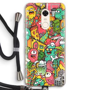 CaseCompany Vexx City: Xiaomi Redmi 5 Transparant Hoesje met koord