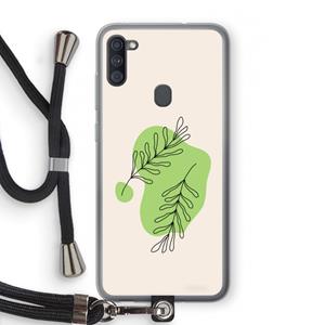 CaseCompany Beleaf in you: Samsung Galaxy A11 Transparant Hoesje met koord