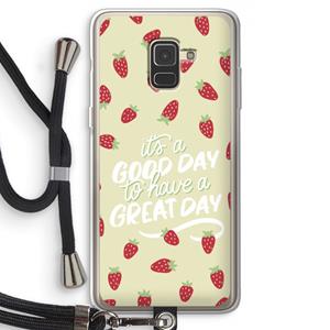 CaseCompany Don't forget to have a great day: Samsung Galaxy A8 (2018) Transparant Hoesje met koord