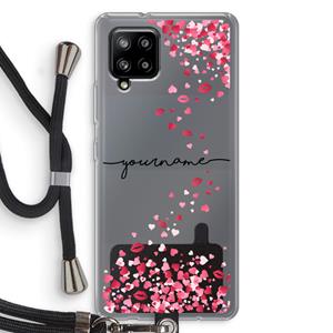 CaseCompany Hartjes en kusjes: Samsung Galaxy A42 5G Transparant Hoesje met koord