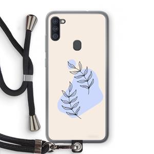 CaseCompany Leaf me if you can: Samsung Galaxy A11 Transparant Hoesje met koord
