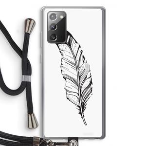 CaseCompany Pluim: Samsung Galaxy Note 20 / Note 20 5G Transparant Hoesje met koord