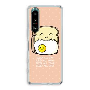 CaseCompany Sleep All Day: Sony Xperia 5 III Transparant Hoesje