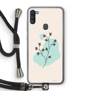 CaseCompany Love your petals: Samsung Galaxy A11 Transparant Hoesje met koord