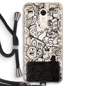 CaseCompany Vexx Black City : Xiaomi Redmi 5 Transparant Hoesje met koord