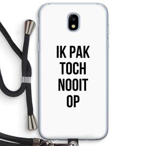 CaseCompany Ik pak nooit op: Samsung Galaxy J5 (2017) Transparant Hoesje met koord