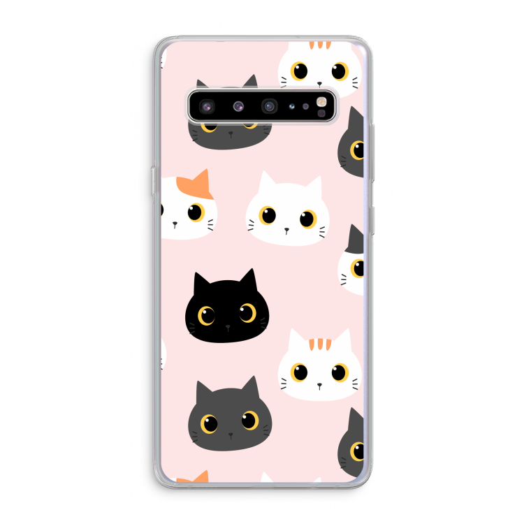 CaseCompany Katten: Samsung Galaxy S10 5G Transparant Hoesje