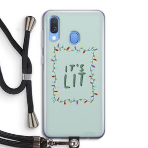 CaseCompany It's Lit: Samsung Galaxy A40 Transparant Hoesje met koord