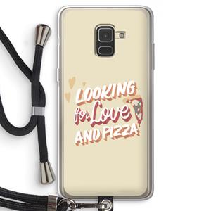 CaseCompany Pizza is the answer: Samsung Galaxy A8 (2018) Transparant Hoesje met koord
