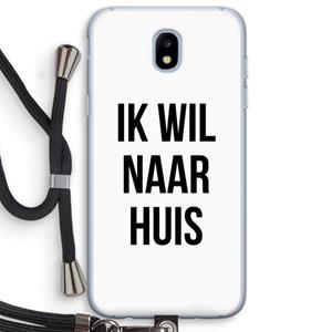 CaseCompany Ik wil naar huis: Samsung Galaxy J5 (2017) Transparant Hoesje met koord