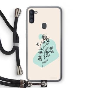 CaseCompany Violets are blue: Samsung Galaxy A11 Transparant Hoesje met koord