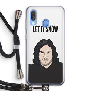 CaseCompany Let It Snow: Samsung Galaxy A40 Transparant Hoesje met koord