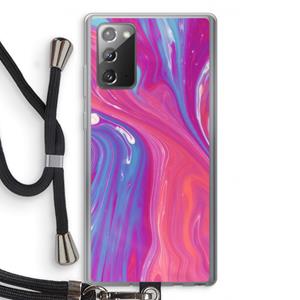 CaseCompany Paarse stroom: Samsung Galaxy Note 20 / Note 20 5G Transparant Hoesje met koord