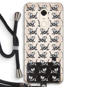 CaseCompany Zwarte poes: Xiaomi Redmi 5 Transparant Hoesje met koord