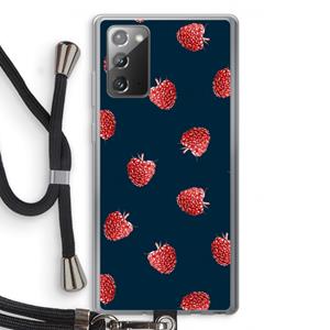 CaseCompany Framboosjes: Samsung Galaxy Note 20 / Note 20 5G Transparant Hoesje met koord