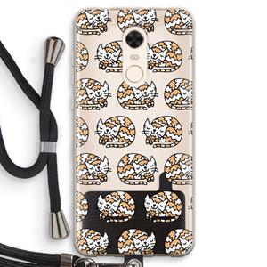 CaseCompany Slapende poes: Xiaomi Redmi 5 Transparant Hoesje met koord