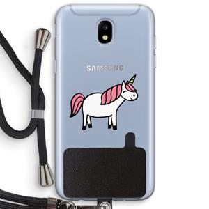 CaseCompany Eenhoorn: Samsung Galaxy J5 (2017) Transparant Hoesje met koord